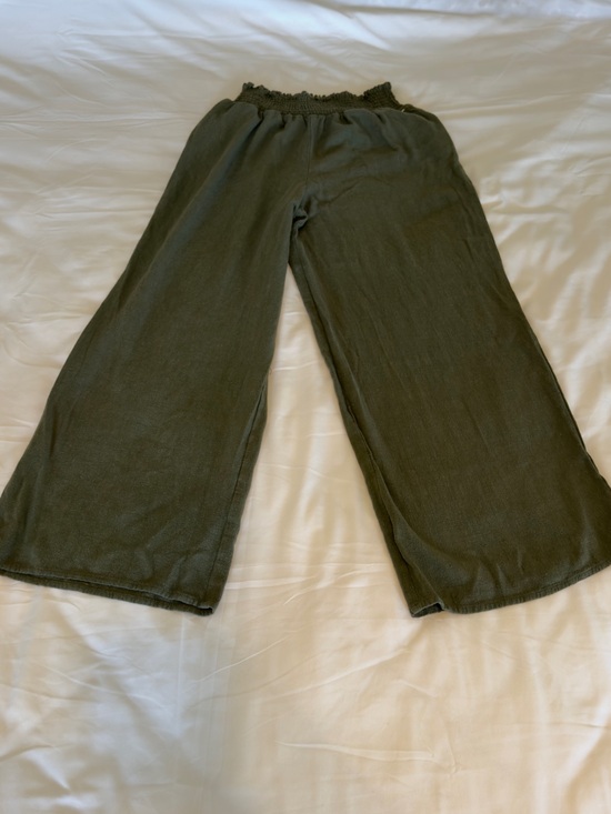 Guess Pants - Guess Olive Wide-Leg Pull-On Pants